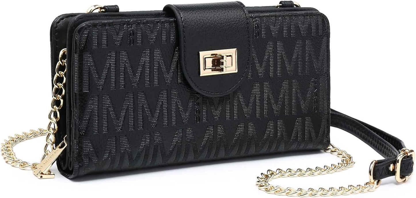 MKP COLLECTION Women Small Crossbody Shoulder Bag Zip Wallet Purse Handbags Clutch Credit Card Holder with Chain Strap