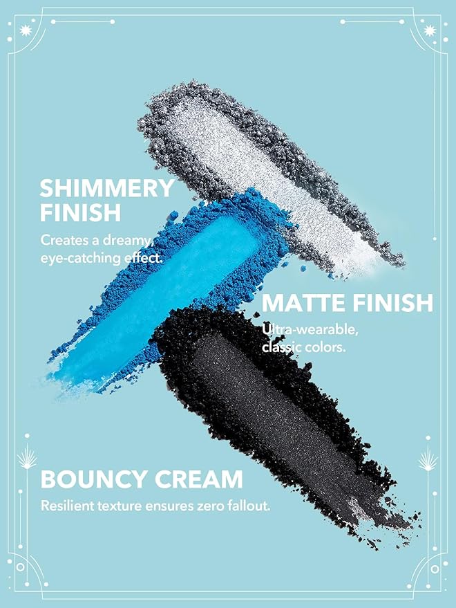 SHEGLAM Glitter Metallic Eyeshadow Palette 8-Color High Pigment Silver Blue Long Wearing Horoscope Collection Eye Shadow Palette - Ambitious Aquarius