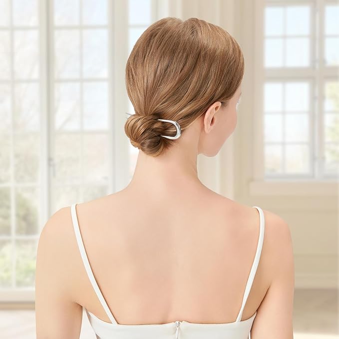 3 Pcs Metal French Hair Pins for Women Girls, U-Shaped French Twis Hair Pins for Buns, Elegant Hairstyle Accessories