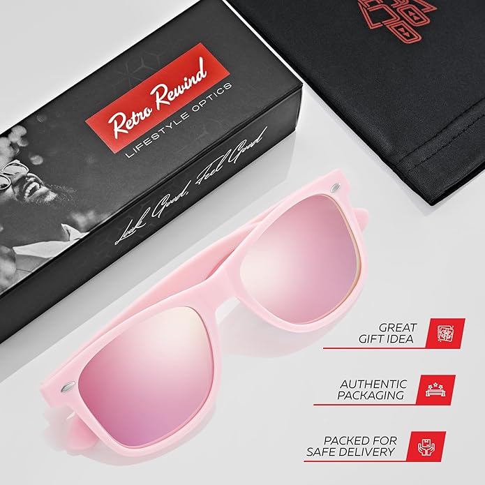 Retro Rewind Polarized Sunglasses for Men and Women - UV Protection Classic Sun Glasses