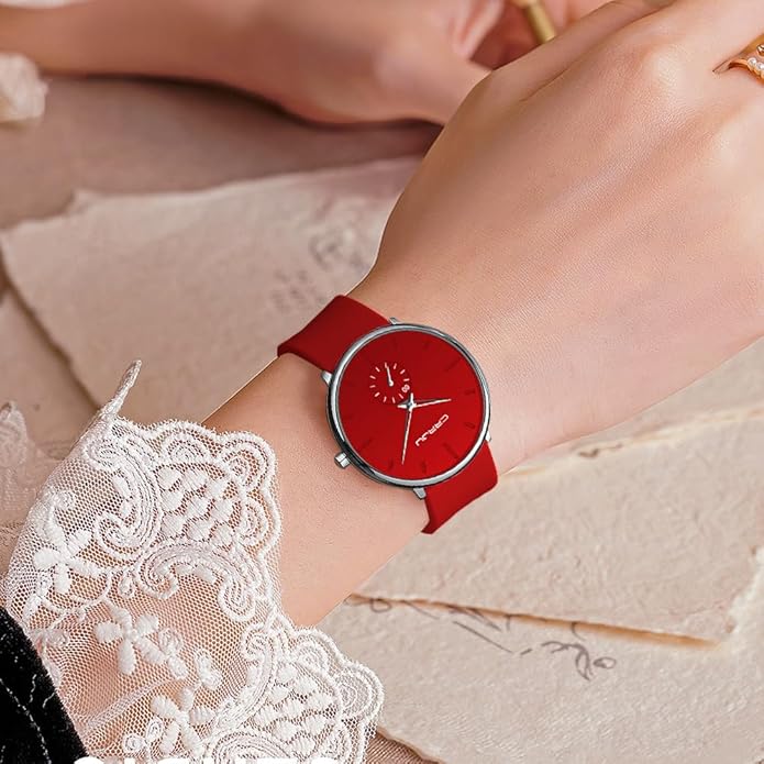 CRRJU Men’s Women Watch Casual Stylish Waterproof Quartz Unisex Wristwatches, Ultra Thin Watches for Men Women, Colorful Silicone Band