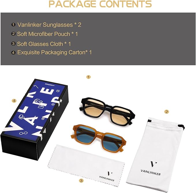 VANLINKER Retro Vintage Polarized Trendy Small Square Sunglasses for Women Men 2025 Fashion Shades VL9858