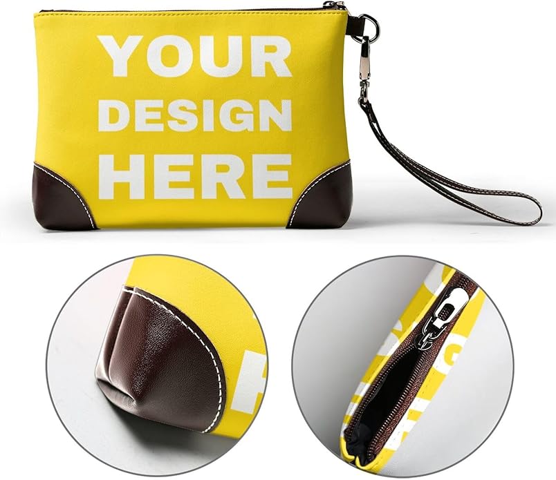 Custom Leather Wristlet Personalized Wallets For Women Men Wristlet Handbags Customized Clutch Purses For Women