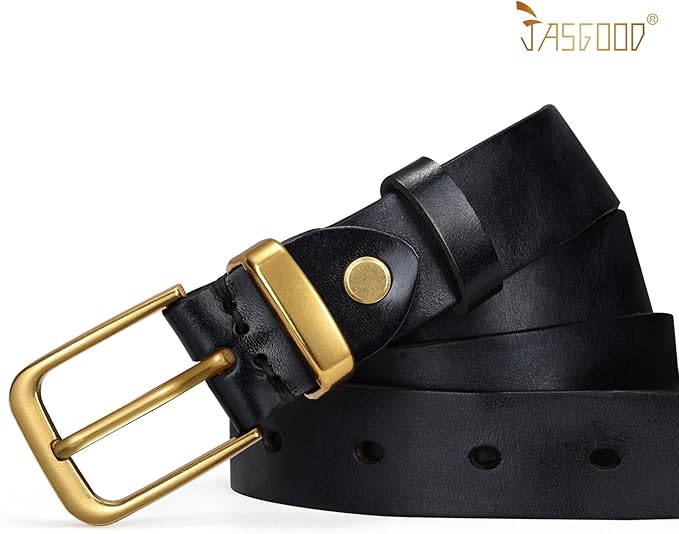 JASGOOD Women Belt Genuine leather Belt with Vintage Metal Buckle,Ladies Full Grain Leather Belt for Jeans Pants