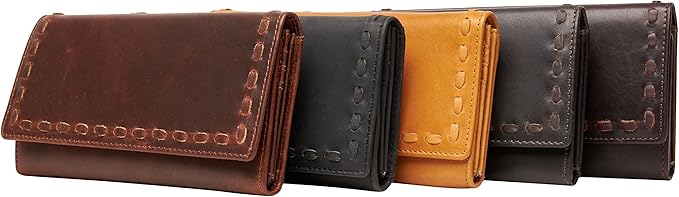 Lady Conceal Hope RFID Leather Laced Wallet (Black)