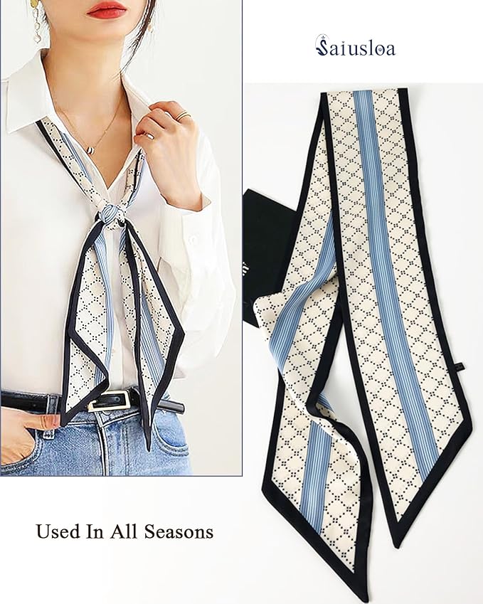 Purse Scarf For Handbags Head Scarves For Women's Hair Bags Scarfs Long Skinny Scarves Fashion Silky