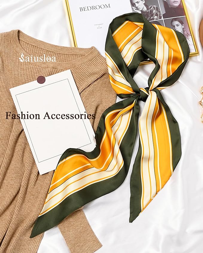 Purse Scarf For Handbags Head Scarves For Women's Hair Bags Scarfs Long Skinny Scarves Fashion Silky