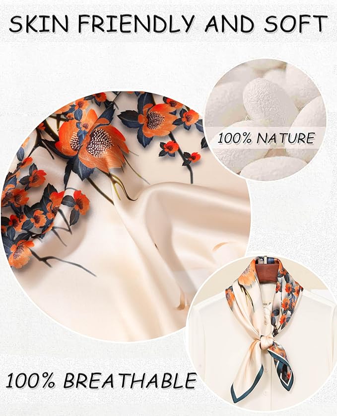 Dailyacc Hair Bandanas Scarf For Women Lightweight Fashion Neck Silk Satin Head Scarves For Sleeping Handbags Scarf