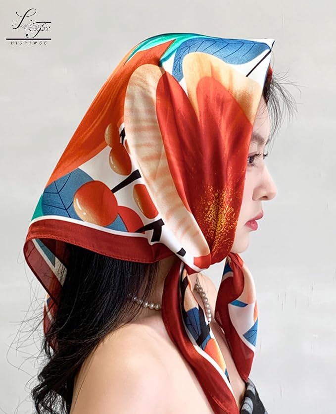Satin Bandanas Head Scarf For Women Hair Scarves Accessories Lightweight Fashion Wrap Neck Silk Sleeping Headscarf