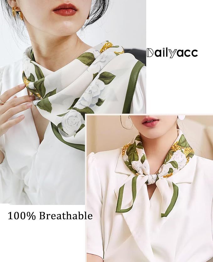 Dailyacc Hair Bandanas Scarf For Women Lightweight Fashion Neck Silk Satin Head Scarves For Sleeping Handbags Scarf