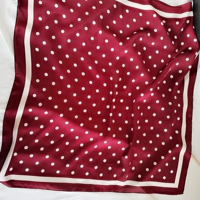 FONYVE Silk Feeling Scarf Medium Square Satin Head Scarf for Women 27.5 × 27.5 inches