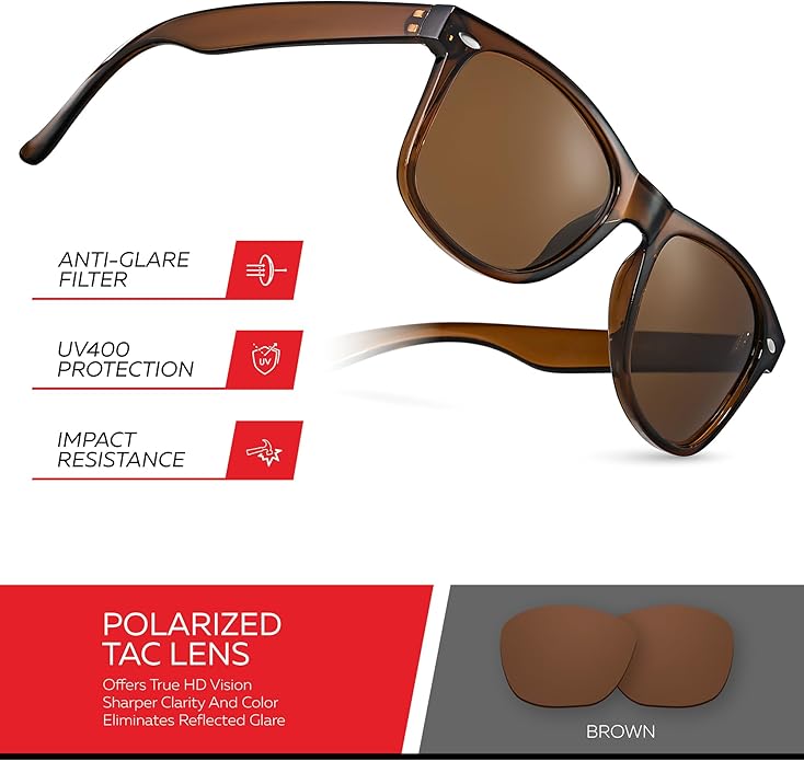 Retro Rewind Polarized Sunglasses for Men and Women - UV Protection Classic Sun Glasses