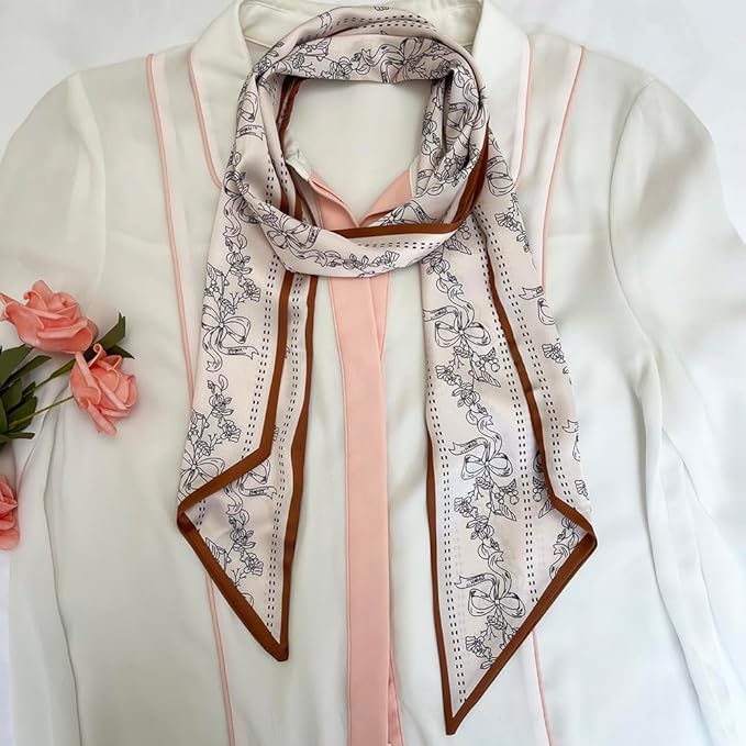 Silk Head Scarf for Hair Fashion Headwrap for Women Lightweight Neck Tie