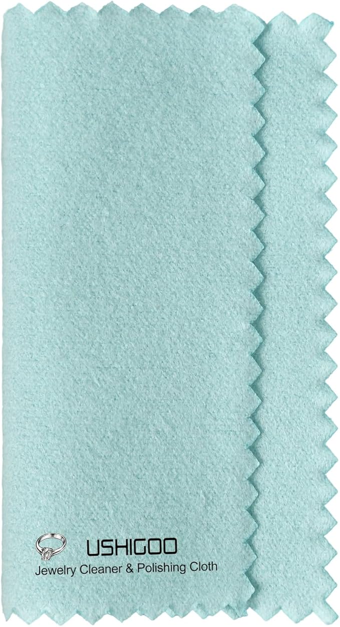 50PCS Silver Cleaning Cloth Suitable for Jewelry Cuffs Polishing Cleaner for Sterling Silver Gold Platinum Copper Silverware, Long-Lasting, Cost-Effective, and Small Easy to Carry- Aqua Blue