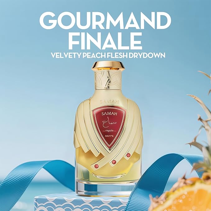 Samah Royale Women's Gourmand Perfume Eau de Parfum - Bergamot, Vanilla & White Musk Luxury Scent with 24H Longevity | 3.4 Fl Oz 80% Vol Seductive Edible Fragrance