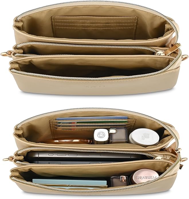 Wristlet Purses for Women, Vegan Leather Crossbody Evening Zip Clutch Bag with Strap | Vegan Leather, Evening, Zip, with Strap