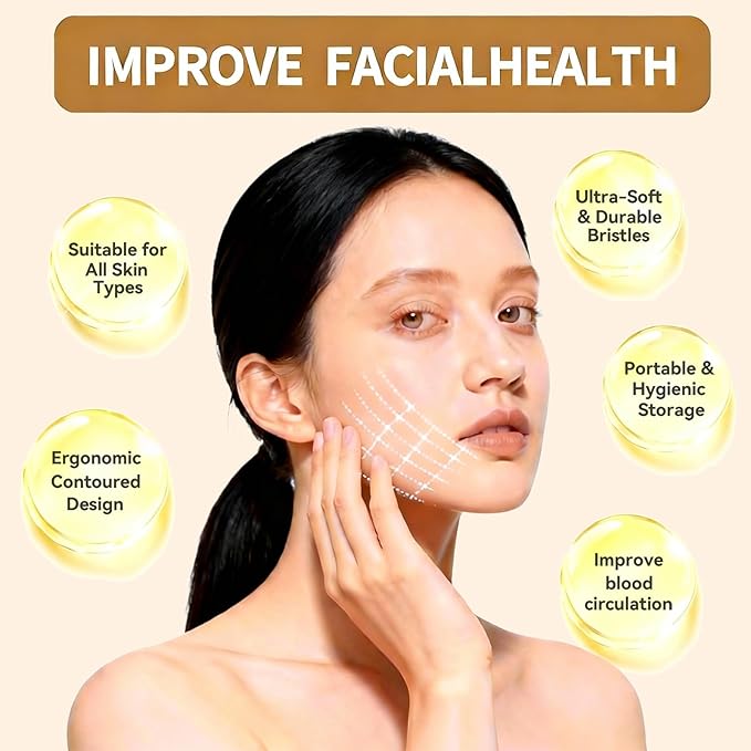 New Lymphatic Contour Face Brush - Dry Brushing Face Massager for Lymphatic Drainage, Chin & Jawline Sculpting - Ergonomic Skin Fit Design to Reduce Puffiness, Relieve Fatigue