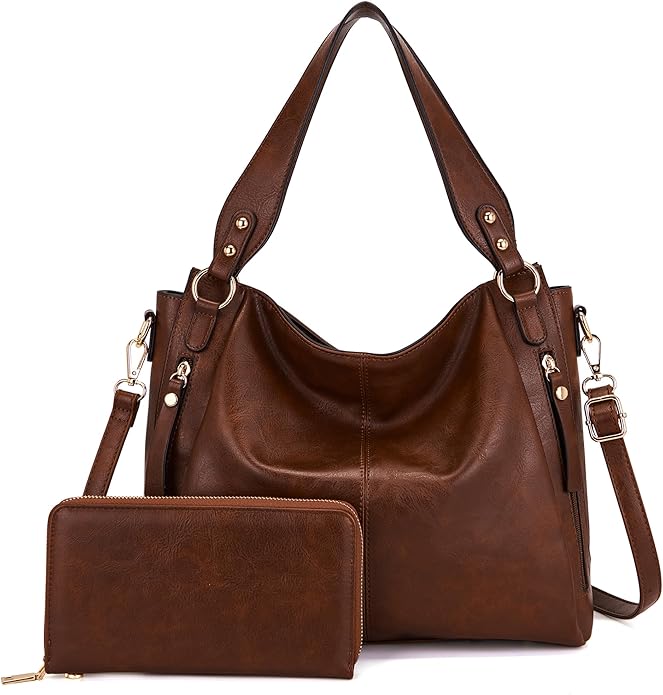 Women's Hobo Handbags Crossbody Bags Ladies Tote Shoulder Bags Purses and Wallet Set 2pcs