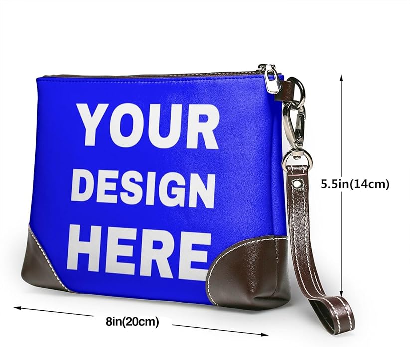 Custom Leather Wristlet Personalized Wallets For Women Men Wristlet Handbags Customized Clutch Purses For Women