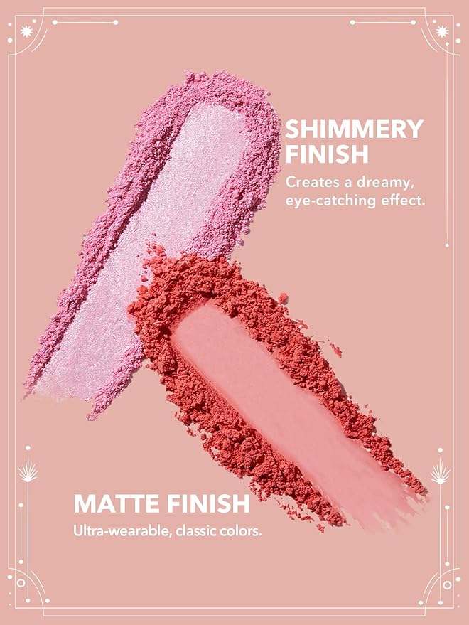 SHEGLAM Glitter Metallic Eyeshadow Palette 8-Color High Pigment Pink Dark Purple Long Wearing Horoscope Collection Eye Shadow Palette - Caring Cancer