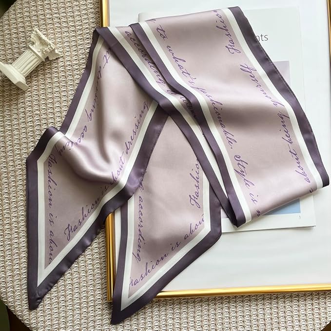 Silk Head Scarf for Hair Fashion Headwrap for Women Lightweight Neck Tie