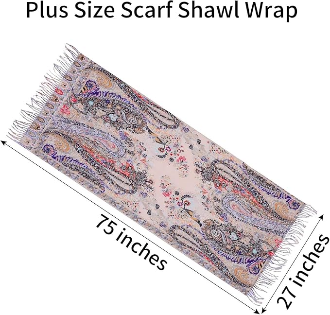Scarf Shawl Wraps for Women Pashmina Soft Cashmere Scarf Printed Large Blanket Scarf Warm for Fall Winter