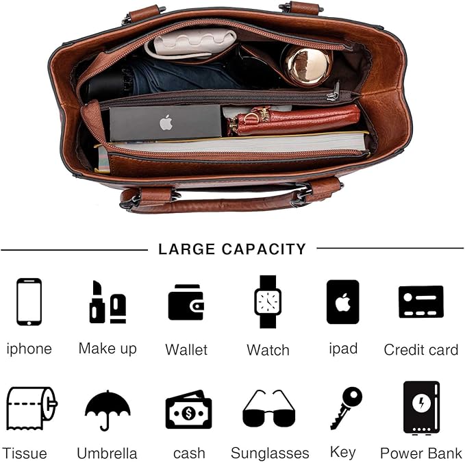 Tote Bag for Women Large Western Purse Ladies Top Handle Shoulder Handbags Vintage Embossed Concho Studs