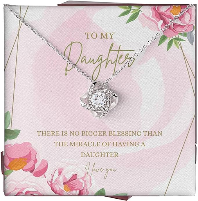 VIRAGIL To My Daughter Gift Necklace From Dad or Mom - Badass Daughter Jewelry With Heartfelt Message & Elegant Box