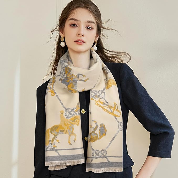 EXTREE Scarfs for Women Pashmina Silky Shawl Wrap for Evening Dressing Blanket Open Front Poncho Cape