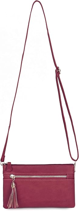 Solene Women's Lightweight Multi Compartment Wristlet Clutch Wallet Crossbody Bag