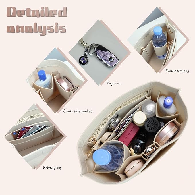 Lckaey Purse Organizer For Longchamp Purse For Long Champ Le Pliage Insert organizer1012-30khaki-L