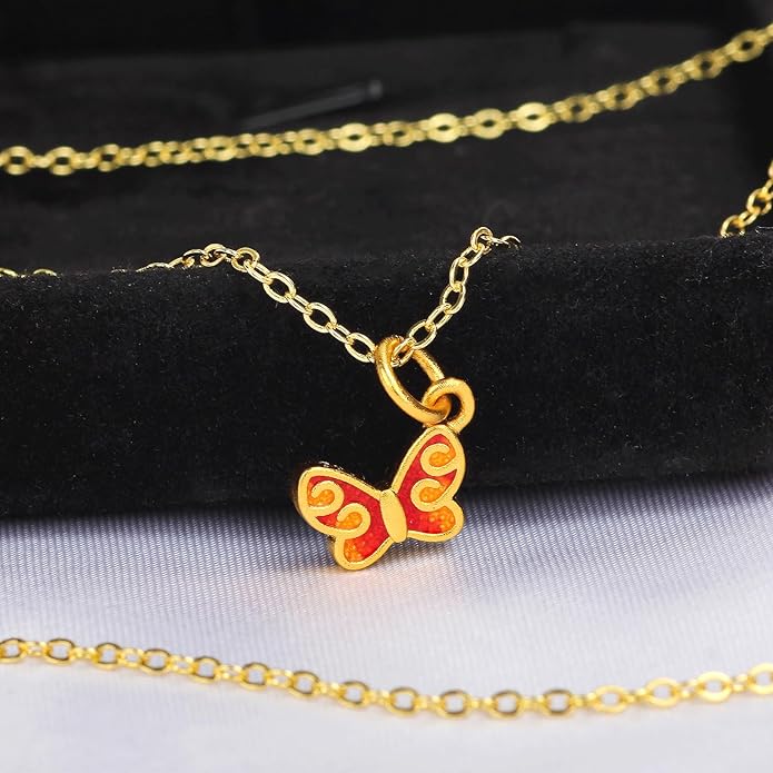 Dainty 18K Gold Plated Butterfly Necklaces Cute Gold Necklace for Women Simple Choker Jewelry for Women Trendy Jewelry Gifts