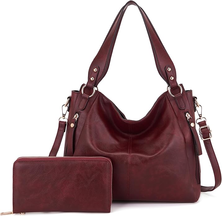 Women's Hobo Handbags Crossbody Bags Ladies Tote Shoulder Bags Purses and Wallet Set 2pcs