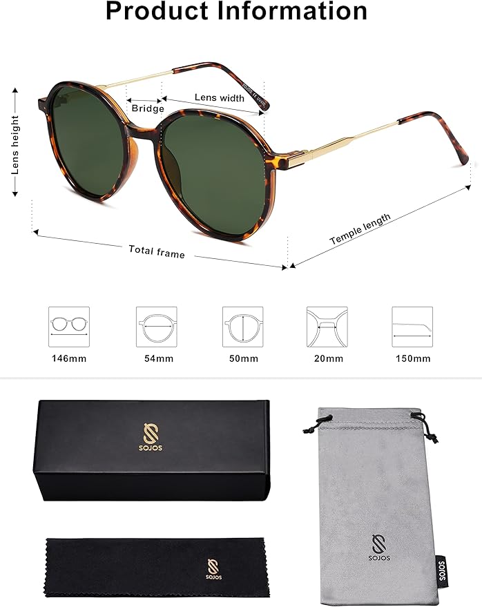 SOJOS Trendy Designer Hexagon Round Sunglasses for Women Fashion Big Shades Geometric Women Sunglasses SJ2181