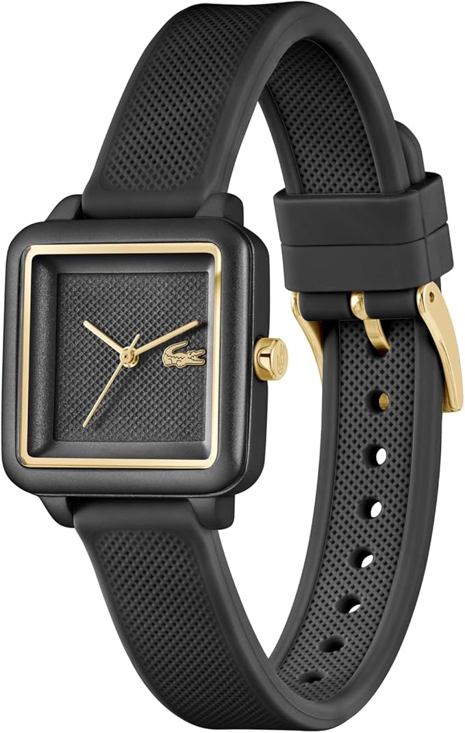Lacoste.12.12 Flow Women's 3H Quartz Watch - Slim Silicone Strap - Square Case - Water Resistant up to 3ATM/30 Meters - Minimalist Elegance for Her - 26mm