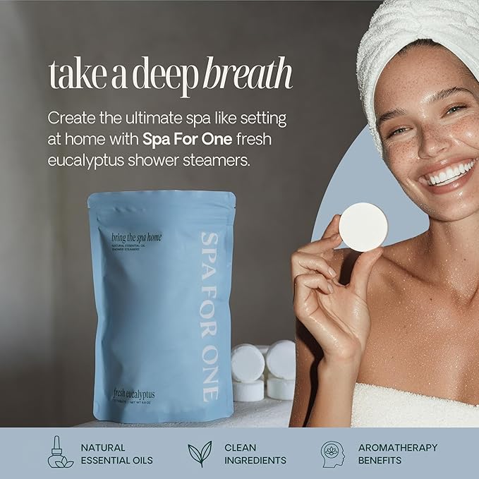 Shower Steamers Aromatherapy 10 Pack - Made in USA with Natural Essential Oils for Galentines and Valentines Day, Birthday Gifts for Women and Men, Self Care - Eucalyptus