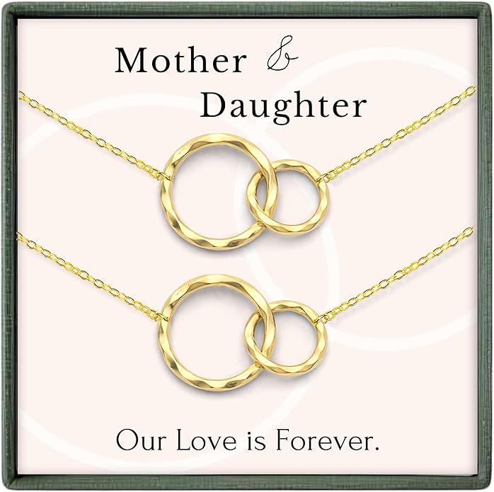 HOPE LOVE SHINE Mom Gift from Daughter - Sentimental, Meaningful Mother and Daughter Necklace, Jewelry, 14k Gold Plated Sterling Silver