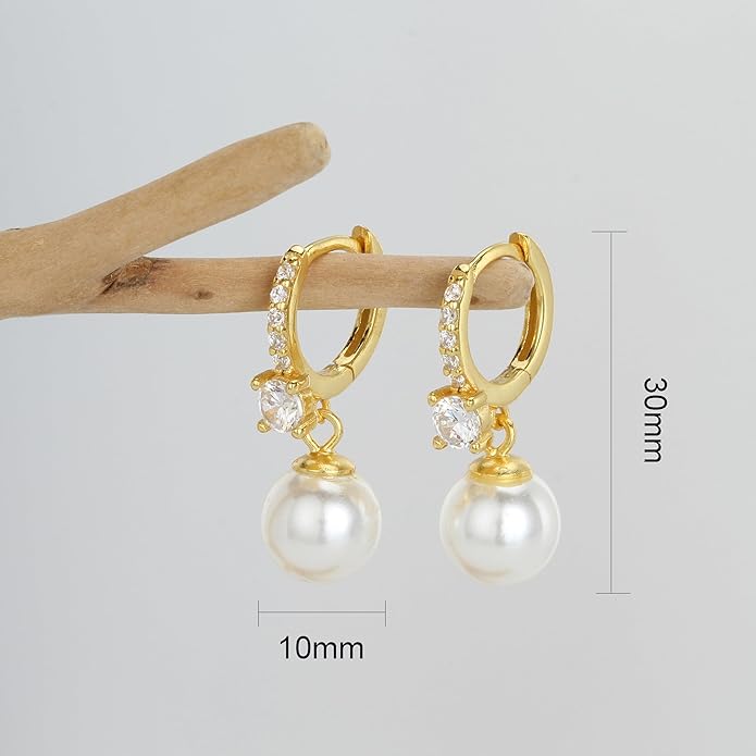 Long Pearl Earrings for Women 925 sterling silver Pearl Dangle Earrings Hypoallergenic Elegant Wedding Pearl Tassel Earrings for Bridal Christmas Gift…