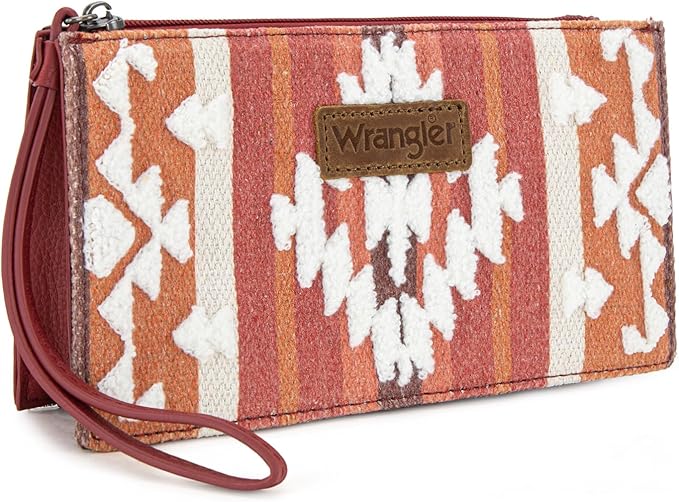Montana West Wrangler Clutch Purses for Women Western Wristlet Wallet Boho Aztec Card Holder Zipper Handbags for Ladies AR-WG313-181BDY