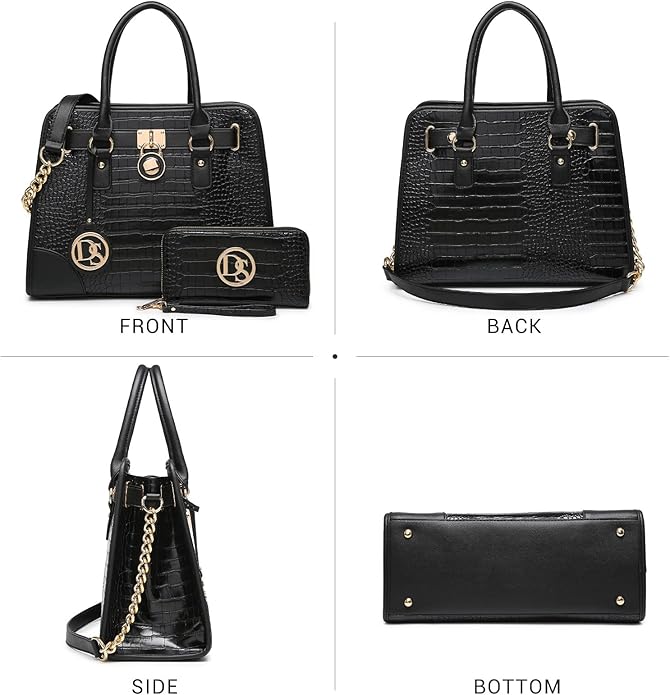 Dasein Women Handbags Top Handle Satchel Purse Shoulder Bag Hobo Bag Work Bag Set 2pcs