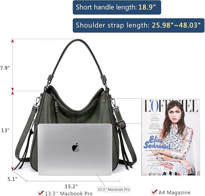Realer Hobo Crossbody Bags for Women Designer Faux Leather Hobo Handbags Retro Large Size Shoulder Bag Bucket Purse