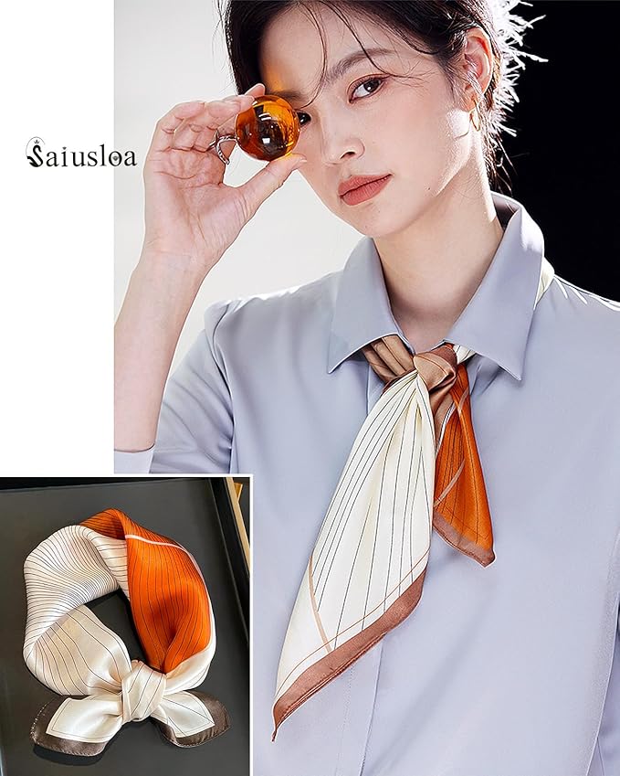 Neck Scarf For Womens Silky Head Scarves Hair Bandanas Square Scarf Fashion Accessories lightweight