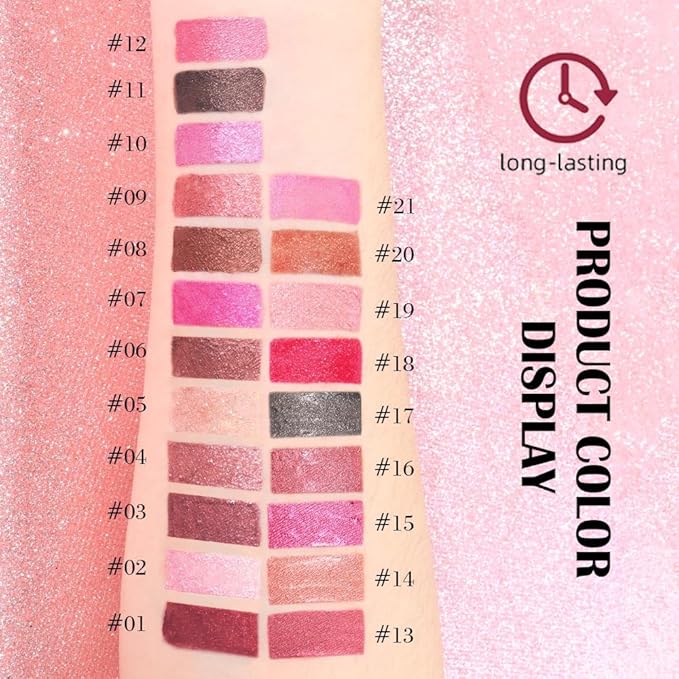 Kaely 2-in-1 Dark Wine Red Metallic Lipstick and Lip Liner, Shimmer Liquid Metallic Lipsticks for Women, Glitter Lip Gloss Stain Long Lasting Waterproof Smudge Proof 24 Hour, Vegan Makeup, 03