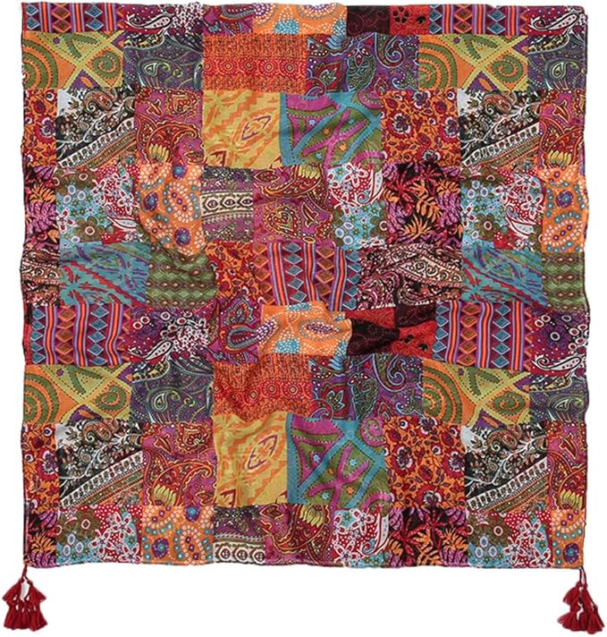 Yeieeo Boho Scarf for Women Lightweight Floral Printed Scarf Fall Winter Fashion Fringed Shawl
