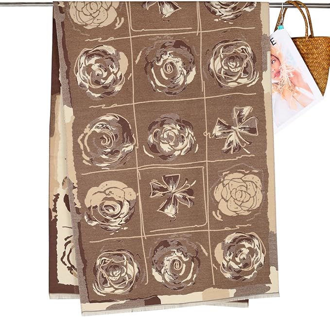 EXTREE Scarfs for Women Pashmina Silky Shawl Wrap for Evening Dressing Blanket Open Front Poncho Cape