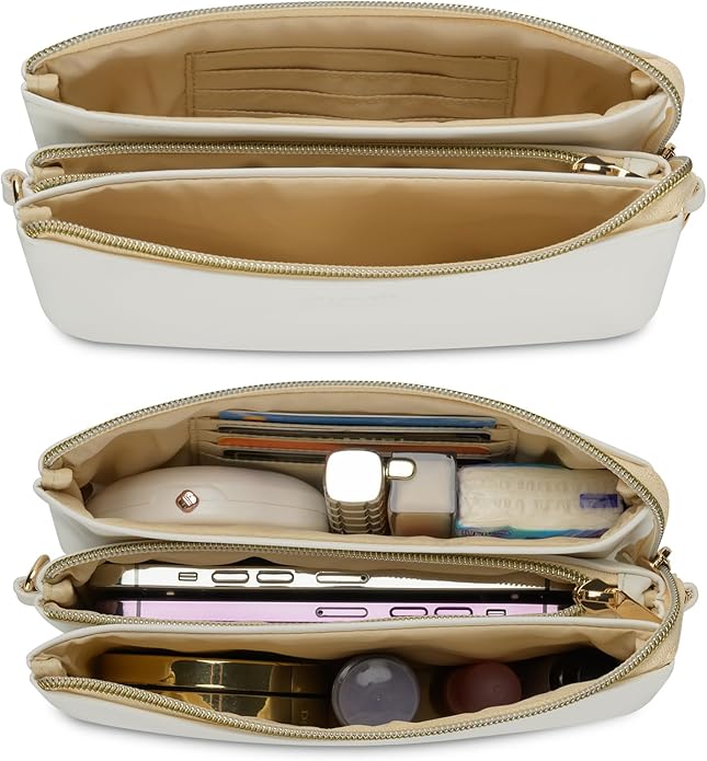 Wristlet Purses for Women, Vegan Leather Crossbody Evening Zip Clutch Bag with Strap | Vegan Leather, Evening, Zip, with Strap