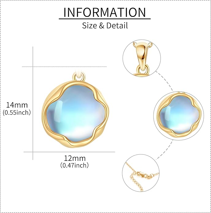 ELFRONT Mothers Day Gifts 14k Real Gold Dainty Necklace, Solid Gold Delicate Pendant For Women Mom Lover