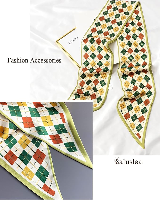 Purse Scarf For Handbags Head Scarves For Women's Hair Bags Scarfs Long Skinny Scarves Fashion Silky