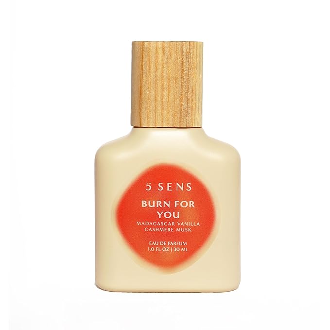 5 SENS Burn For You Eau de Parfum (30 mL) - Clean, Long-Lasting Fine Fragrance - Warm, Woody, Spicy with Cedarwood, Vanilla, Clove, Cashmere Musk & Amber - Vegan, Cruelty-Free