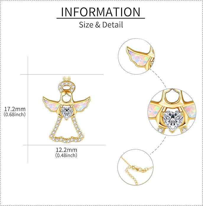 ELFRONT Mothers Day Gifts 14k Real Gold Dainty Necklace, Solid Gold Delicate Pendant For Women Mom Lover